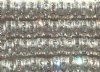 10 8mm Silver Rondelles with Crystal Rhinestones